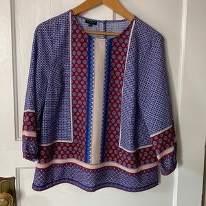 Talbots Patterned Blouse size Petite Large